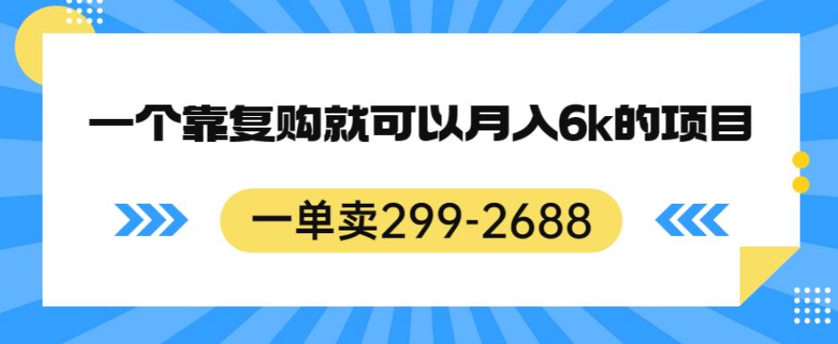 一单卖299-2688，一个靠复购就可以月入6k的暴利项目【揭秘】 - 网赚资源网-网赚资源网