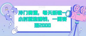 冷门赛道,每天听歌一小时就能赚钱,一周变现2000【揭秘】-网赚资源网