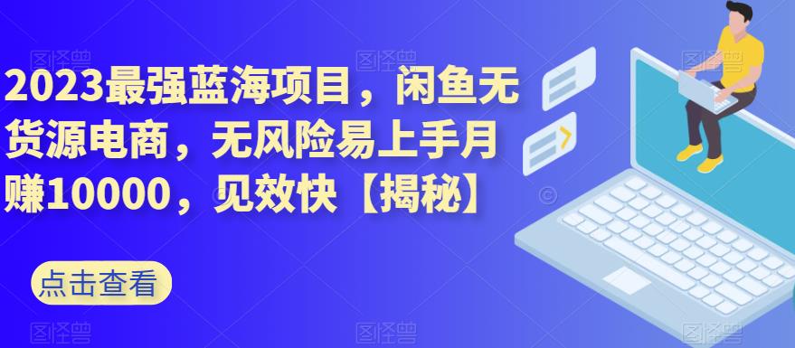 2023最强蓝海项目，闲鱼无货源电商，无风险易上手月赚10000，见效快【揭秘】 - 网赚资源网-网赚资源网