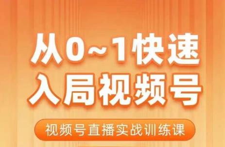 陈厂长·从0-1快速入局视频号课程，视频号直播实战训练课 - 网赚资源网-网赚资源网