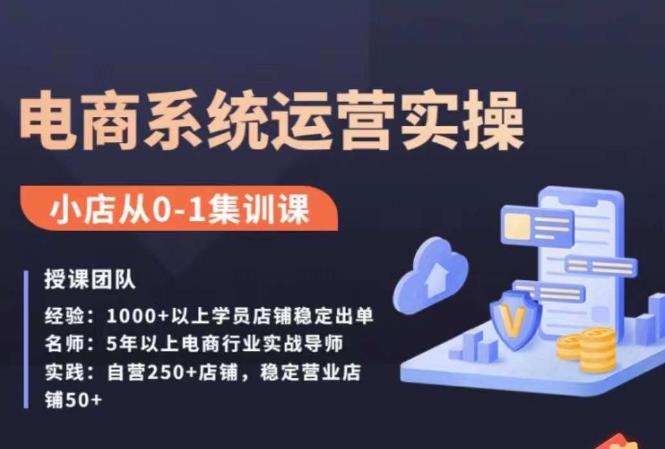 抖店精细化运营全案课，抖音​小店从0-1集训营，电商系统运营实操课 - 网赚资源网-网赚资源网