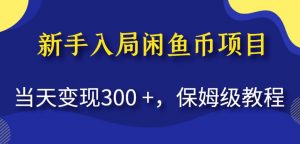 新手入局闲鱼币项目,当天变现300+,保姆级教程【揭秘】-网赚资源网