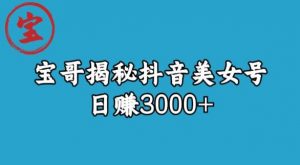 宝哥揭秘抖音美女号玩法，日赚3000+【揭秘】-网赚资源网