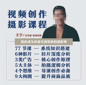 视频创作摄影课程,教你成为具备导演思维的摄影师(导演思维+拍摄技巧+拉片解析+职业发展建议)-网赚资源网