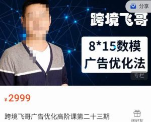 跨境飞哥·广告优化高阶课第二十三期,8*15数模广告优化法,用数据驱动决策-网赚资源网