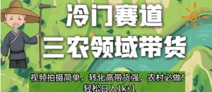 冷门赛道三农领域带货，视频拍摄简单，转化高带货强，农村必做！【揭秘】-网赚资源网