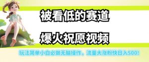 被看低的赛道爆火祝愿视频，玩法简单小白必做无脑操作，流量大涨粉快日入500-网赚资源网