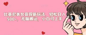 比基尼美女变现新玩法，轻松日入500+，无脑搬运，小白可上手【揭秘】-网赚资源网