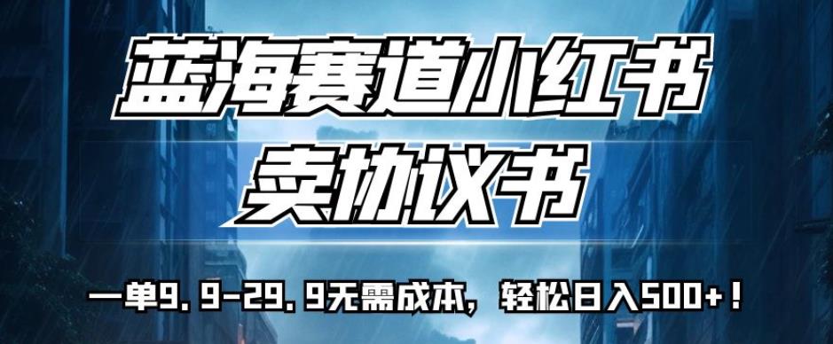 蓝海赛道小红书卖协议书，一单9.9-29.9无需成本，轻松日入500+!【揭秘】 - 网赚资源网-网赚资源网