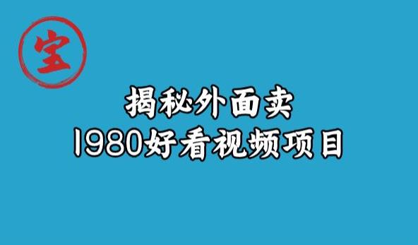 宝哥揭秘外面卖1980好看视频项目，投入时间少，操作难度低 - 网赚资源网-网赚资源网