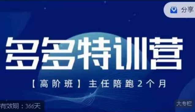 纪主任·多多特训营高阶班【9月13日更新】，拼多多最新玩法技巧落地实操 - 网赚资源网-网赚资源网