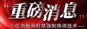 【最新】小红书账号封禁强制换绑技术可日赚300-网赚资源网