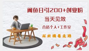 闲鱼精准引流创业粉，日引200+，当天见效，从此横着走-网赚资源网