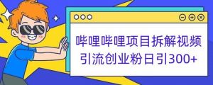 哔哩哔哩项目拆解引流创业粉日引300+小白可轻松上手【揭秘】-网赚资源网