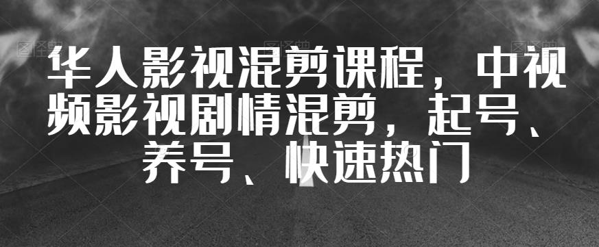 华人影视混剪课程，中视频影视剧情混剪，起号、养号、快速热门 - 网赚资源网-网赚资源网