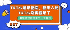 TikTok避坑指南,新手入局TikTok别再踩坑了-网赚资源网