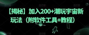 【揭秘】加入200+潮玩宇宙新玩法（附软件工具+教程） - 网赚资源网-网赚资源网