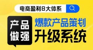 电商盈利8大体系 ·产品做强爆款产品策划系统升级线上课,全盘布局更能实现利润突破-网赚资源网