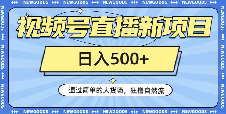 视频号直播新项目，通过简单的人货场，狂撸自然流，日入500+【260G资料】 - 网赚资源网-网赚资源网