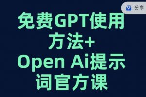 免费GPT+OPEN AI提示词官方课-网赚资源网