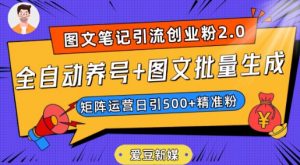 爱豆新媒:全自动养号+图文批量生成,日引500+创业粉(抖音小红书图文笔记2.0)-网赚资源网