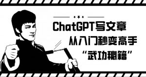 ChatGPT写文章,从入门秒变高手的‘武功秘籍’【揭秘】-网赚资源网