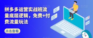 拼多多运营实战班流量底层逻辑，免费+付费流量玩法-网赚资源网
