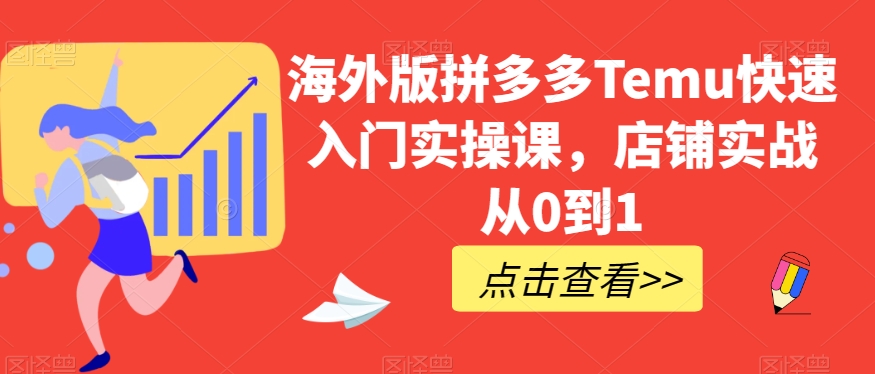 海外版拼多多Temu快速入门实操课，店铺实战从0到1 - 网赚资源网-网赚资源网