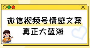 视频号情感文案,真正大蓝海,简单操作,新手小白轻松上手(教程+素材)【揭秘】-网赚资源网