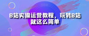 B站实操运营教程，玩转B站就这么简单-网赚资源网