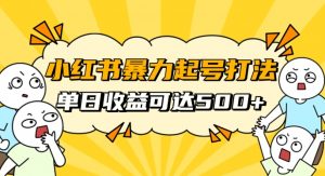 小红书暴力起号秘籍,11月最新玩法,单天变现500+,素人冷启动自媒体创业【揭秘】-网赚资源网