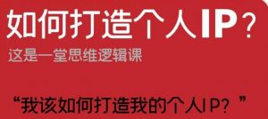 如何打造个人IP？这是一堂思维逻辑课“我该如何打造我的个人IP？-网赚资源网