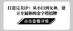 打造完美IP：从小白到女神，建立专属你的金字塔招牌-网赚资源网
