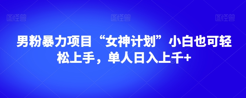 男粉暴力项目“女神计划”小白也可轻松上手，单人日入上千+【揭秘】 - 网赚资源网-网赚资源网