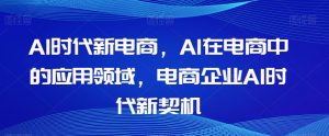 Al时代新电商，Al在电商中的应用领域，电商企业AI时代新契机-网赚资源网