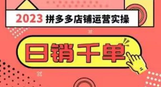 2023拼多多运营实操，每天30分钟日销1000＋，爆款选品技巧大全（10节课） - 网赚资源网-网赚资源网
