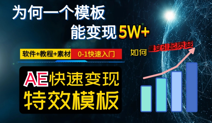 AE视频特效模板变现月入3-5W，0-1快速入门，软件+教程+素材 - 网赚资源网-网赚资源网