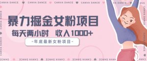 年底暴力女粉掘金项目5天变现1.5W+【揭秘】 - 网赚资源网-网赚资源网