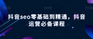 抖音seo零基础到精通,抖音运营必备课程-网赚资源网