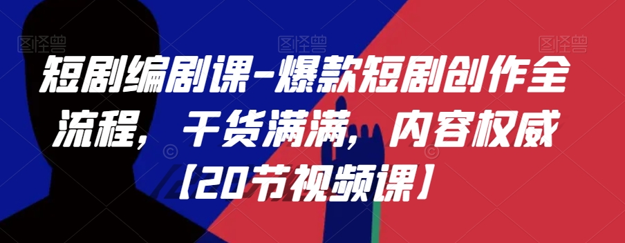 短剧编剧课-爆款短剧创作全流程，干货满满，内容权威【20节视频课】 - 网赚资源网-网赚资源网