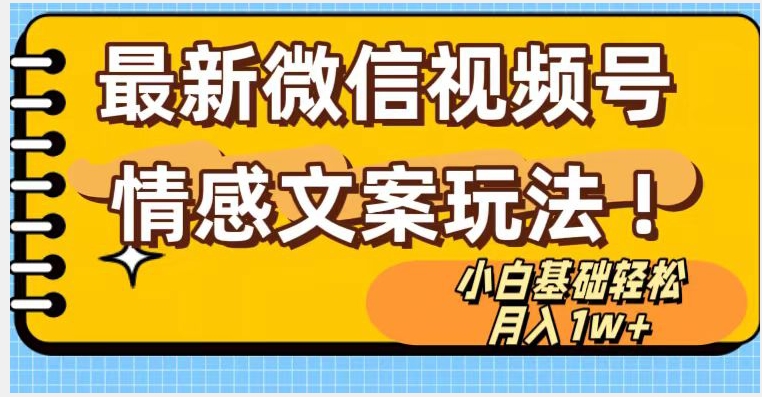 微信视频号情感文案最新玩法，小白轻松月入1万+无脑搬运【揭秘】 - 网赚资源网-网赚资源网