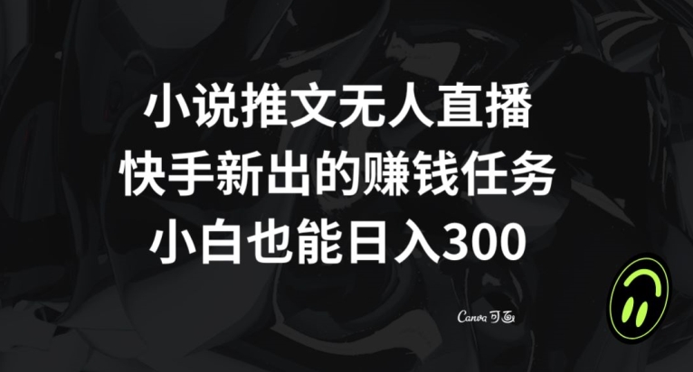 小说推文无人直播，快手新出的赚钱任务，小白也能日入300+【揭秘】 - 网赚资源网-网赚资源网