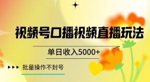 视频号囗播视频直播玩法,单日收入5000+,批量操作不封号【揭秘】-网赚资源网
