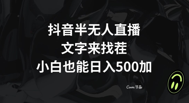 抖音半无人直播，文字来找茬小游戏，每天收益500+【揭秘】 - 网赚资源网-网赚资源网