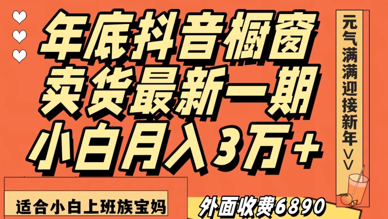 外面收费6890元年底抖音橱窗卖货最新一期，小白月入3万，适合小白上班族宝妈【揭秘】 - 网赚资源网-网赚资源网