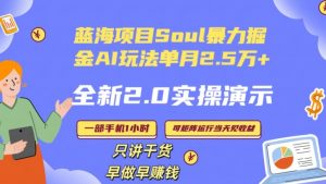 Soul怎么做到单月变现25000+全新2.0AI掘金玩法全程实操演示小白好上手【揭秘】-网赚资源网