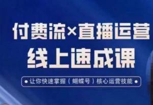 视频号付费流实操课程，付费流✖️直播运营速成课，让你快速掌握视频号核心运营技能-网赚资源网