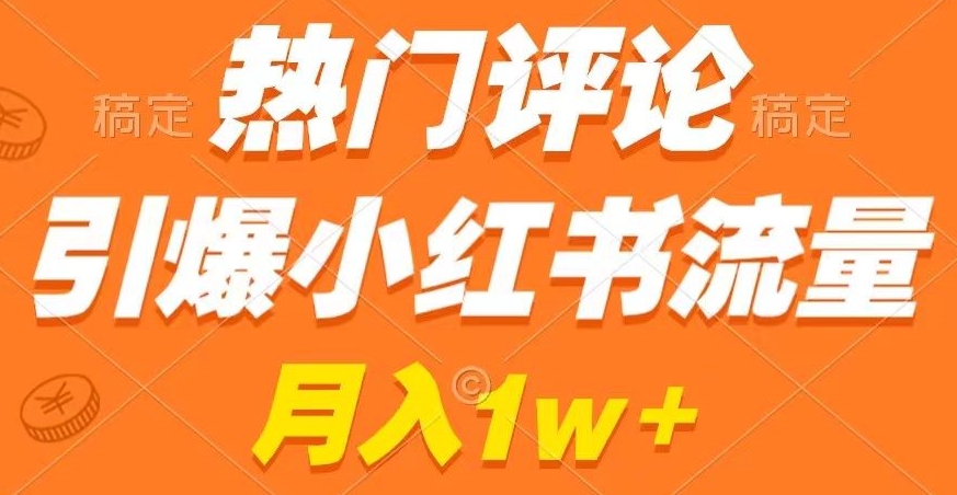 热门评论引爆小红书流量，作品制作简单，商单接到手软【揭秘】 - 网赚资源网-网赚资源网