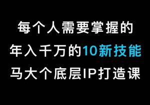 马大个的IP底层逻辑课,每个人需要掌握的年入千万的10新技能,约会底层IP打造方法!-网赚资源网