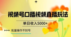 视频号囗播视频直播玩法,单日收入5000+,批量操作不封号【揭秘】-网赚资源网